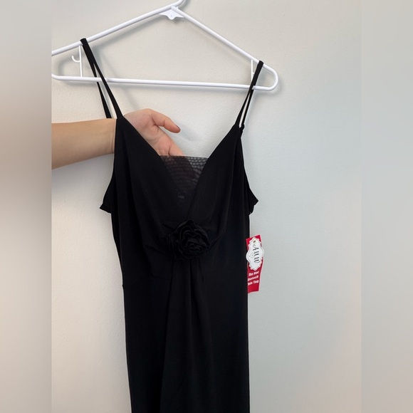 AUW Long Slip Column Sexy Black Dress Women's Size L NWT - Picture 5 of 9